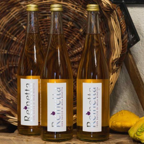 Succo di mela Reinetta Valle d'Aosta - Saint Grat - Tascapan bottiglie di succo di mele