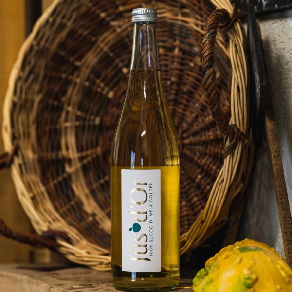Succo di mela Reinetta Valle d'Aosta - Saint Grat - Tascapan bottiglia e cesta
